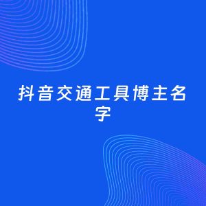 自媒体起名案例：5个好听的「交通工具博主抖音名字」