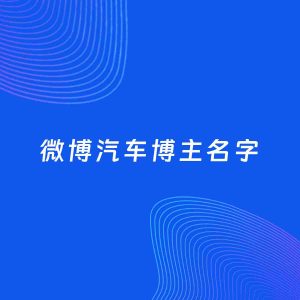 自媒体起名案例：5个好听的「汽车博主微博名字」