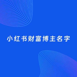 自媒体起名案例：5个好听的「财富博主小红书名字」