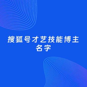 自媒体起名案例：5个好听的「才艺技能博主搜狐号名字」