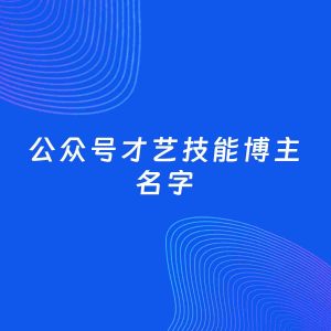 自媒体起名案例：5个好听的「才艺技能博主公众号名字」
